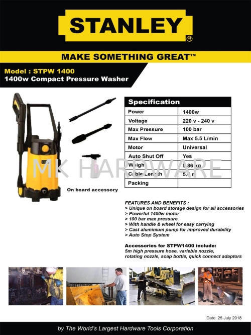 STANLEY COMPACT PRESSURE WASHER