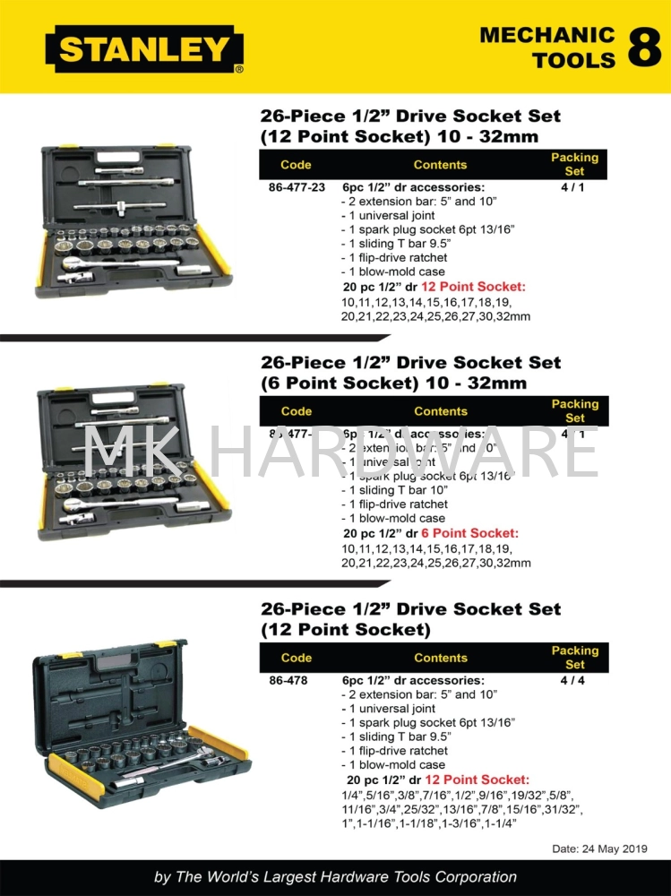 STANLEY DRIVE SOCKET SET