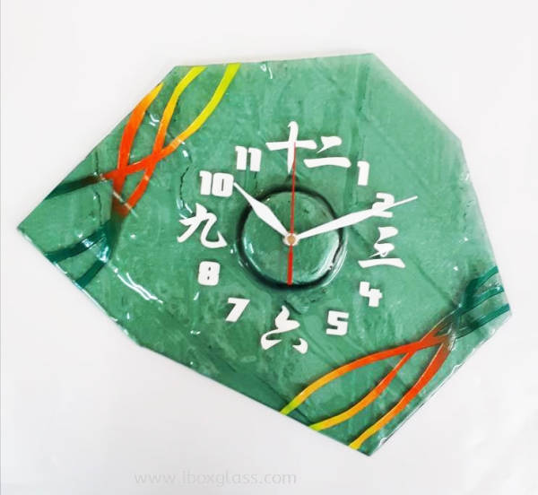 Uneven Shape Fused Glass Uneven Shape Clock Glass Clock Products Penang, Malaysia Supplier, Suppliers, Supply, Supplies | IBOX DESIGN