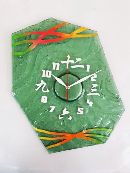 Uneven Shape Fused Glass Uneven Shape Clock Glass Clock Products Penang, Malaysia Supplier, Suppliers, Supply, Supplies | IBOX DESIGN