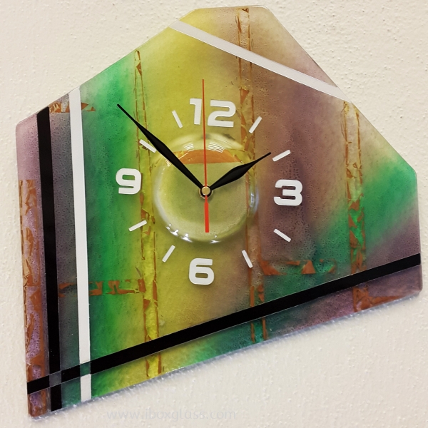 Uneven Shape Fused Glass Uneven Shape Clock Glass Clock Products Penang, Malaysia Supplier, Suppliers, Supply, Supplies | IBOX DESIGN