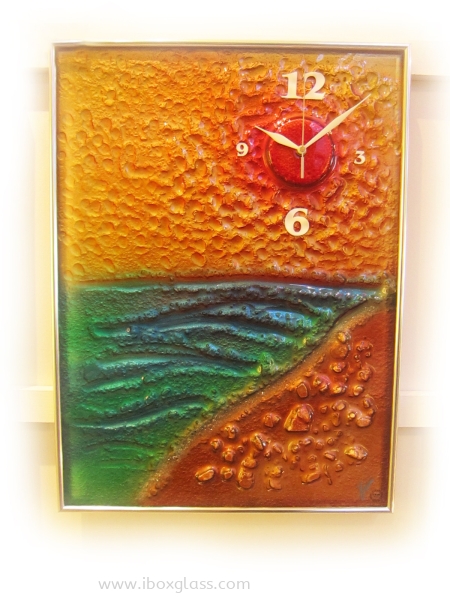 Painting Clock Fused Glass Art Clock Painting  Glass Clock Products Penang, Malaysia Supplier, Suppliers, Supply, Supplies | IBOX DESIGN