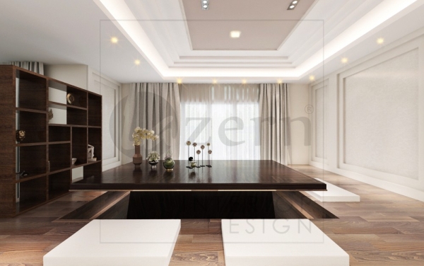 Tatami table is one of the Signature in this Master bedroom. Modern Contemporary mixed with Modern industrial design for Dato Sri' Bungalow house in Kuala Lumpur. Shah Alam, Selangor, Kuala Lumpur (KL), Malaysia Service, Interior Design, Construction, Renovation | Lazern Sdn Bhd