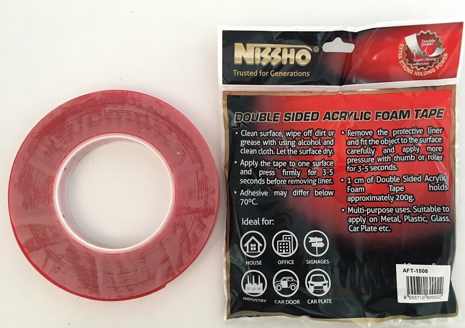 Nissho Double Sided Acrylic Foam Tape 10mm x 8M