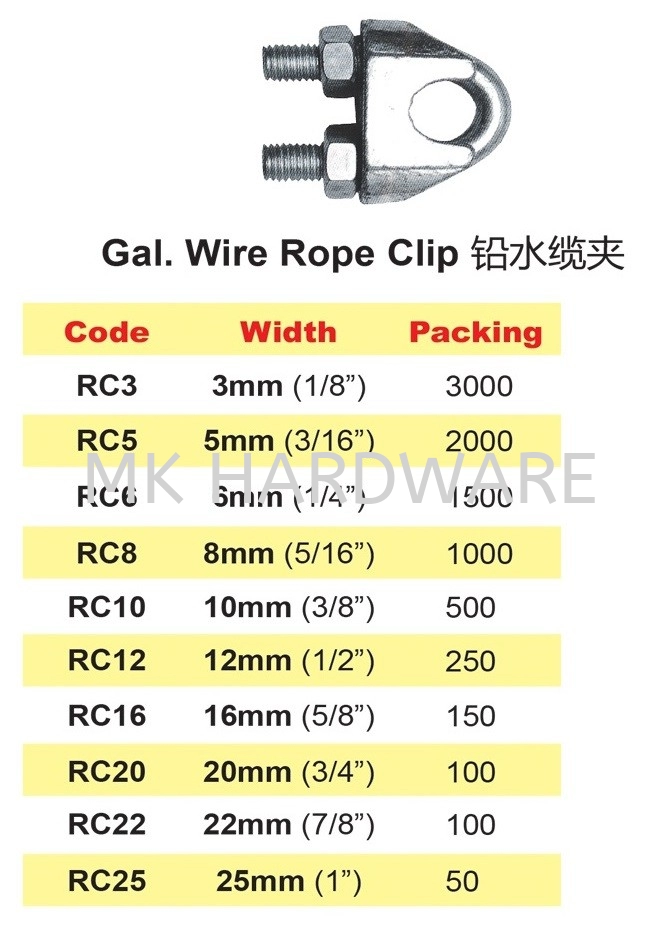 WIRE ROPE CLIP INDUSTRIAL PRODUCTS LINK CHAIN AND ROPE Selangor