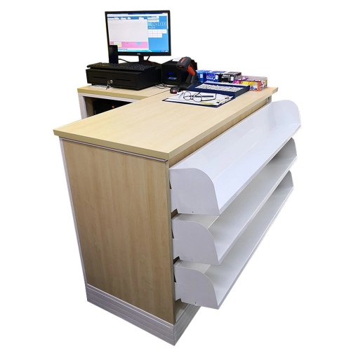 4'ft Oppa Cashier Counter & Ecr Stand -3Book Shelf