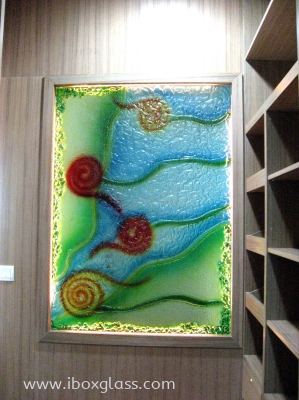 Fused Glass Abstract Design with colors