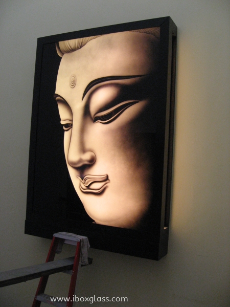 Buddha Face Sandblasted Design Sandblasted Glass Painting Glass Painting Products Penang, Malaysia Supplier, Suppliers, Supply, Supplies | IBOX DESIGN