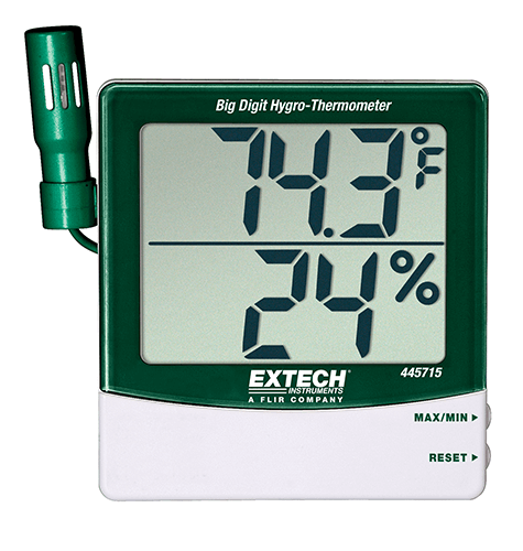 Extech 445715 Big Digit Hygro-Thermometer with Remote Probe Humidity Meters / Hygrometers Extech Instruments Test & Measurement Products Malaysia, Selangor, Kuala Lumpur (KL), Shah Alam Supplier, Suppliers, Supply, Supplies | LELab Sdn Bhd