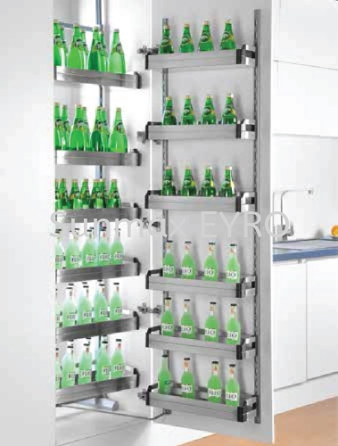 Luxury Stainless Steel Tall Tandem Pantry Unit