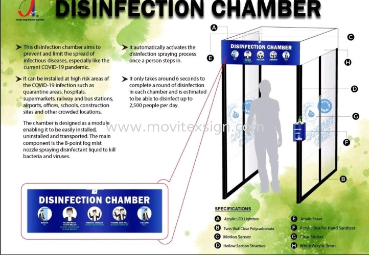disinfection chamber to remove Coronavirus on your body away.