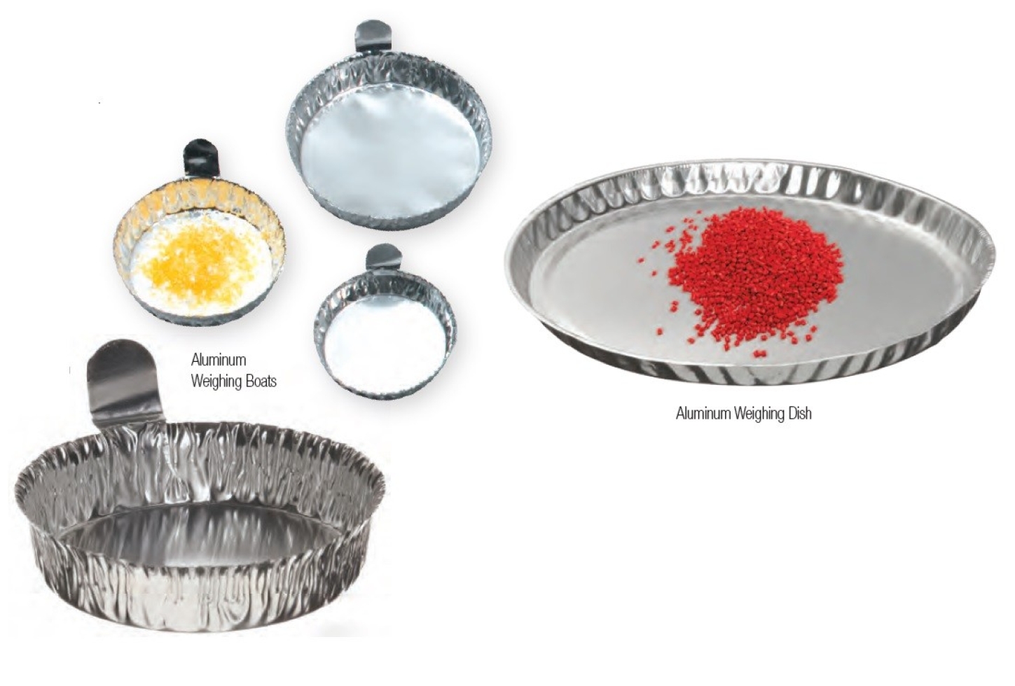 ALUMINUM WEIGHING BOATS AND ALUMINUM WEIGHING DISHES