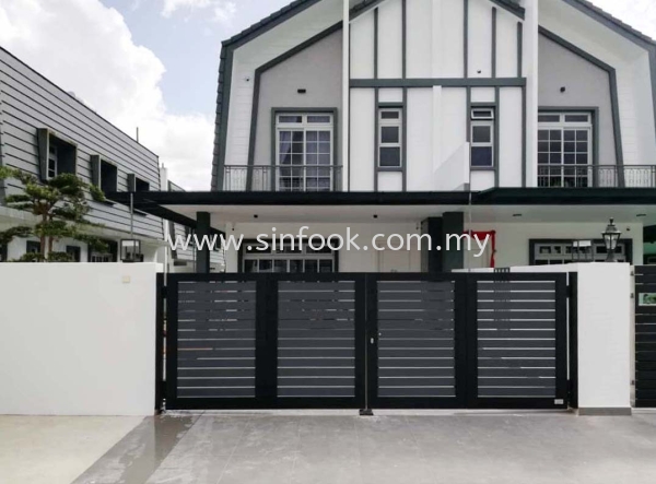 ALUMINIUM TRACKLESS FOLDING GATE Aluminium Trackless Folding Gate ALUMINIUM GATE Johor Bahru (JB), Senai, Selangor, Kuala Lumpur (KL), Klang, Seremban Installation, Services, Repair, Supplier | Sin Fook Electrical Alarm and Auto Gate Sdn. Bhd.