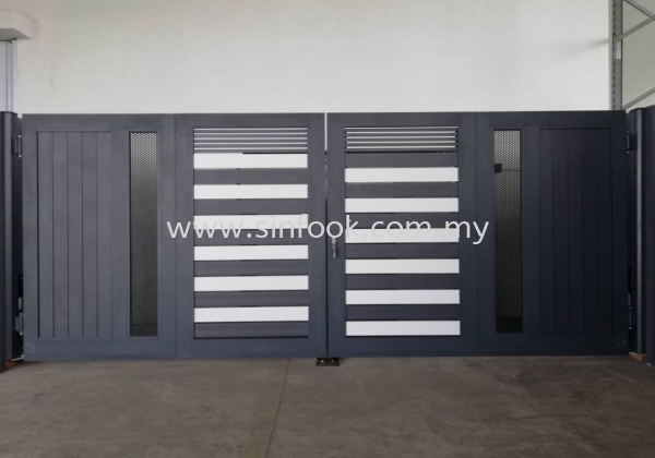 ALUMINIUM TRACKLESS FOLDING GATE Aluminium Trackless Folding Gate ALUMINIUM GATE Johor Bahru (JB), Senai, Selangor, Kuala Lumpur (KL), Klang, Seremban Installation, Services, Repair, Supplier | Sin Fook Electrical Alarm and Auto Gate Sdn. Bhd.