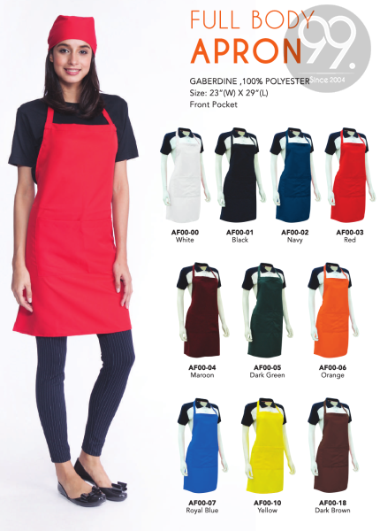 Full Apron (AF00) Apron Apparel Ready Make Products Selangor, Malaysia, Kuala Lumpur (KL), Kajang Uniform, Manufacturer, Supplier, Supply | 99 Uniform Factory Sdn Bhd