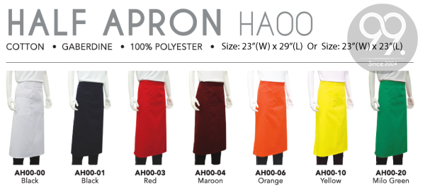 Half Apron (HA00) Apron Apparel Ready Make Products Selangor, Malaysia, Kuala Lumpur (KL), Kajang Uniform, Manufacturer, Supplier, Supply | 99 Uniform Factory Sdn Bhd