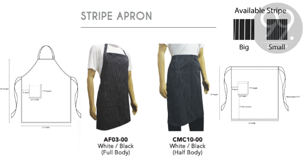 Stripe Apron Apron Apparel Ready Make Products Selangor, Malaysia, Kuala Lumpur (KL), Kajang Uniform, Manufacturer, Supplier, Supply | 99 Uniform Factory Sdn Bhd