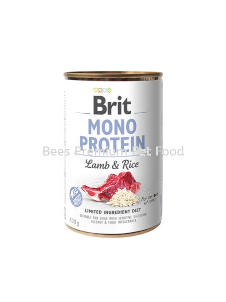 BRIT MONO PROTEIN LAMB & RICE CAN Dog Food 400g Brit Non Prescription Dog Food Selangor, Malaysia, Kuala Lumpur (KL), Petaling Jaya (PJ) Supplier, Suppliers, Supply, Supplies | Bees Pets Global Supply Sdn. Bhd.