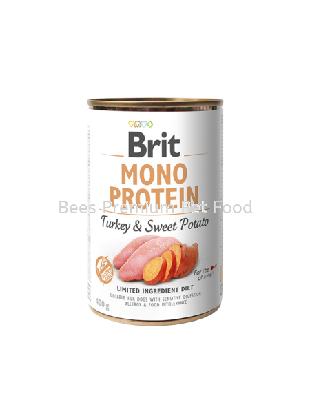 BRIT MONO PROTEIN TURKEY & SWEET POTATO CAN Dog Food 400g Brit Non Prescription Dog Food Selangor, Malaysia, Kuala Lumpur (KL), Petaling Jaya (PJ) Supplier, Suppliers, Supply, Supplies | Bees Pets Global Supply Sdn. Bhd.