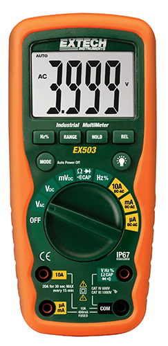 Extech EX503 10 Function Heavy Duty Industrial MultiMeter