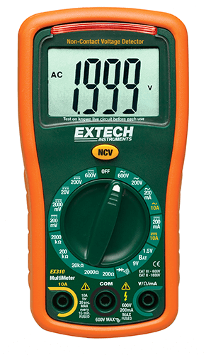 Extech EX310 9 Function Mini MultiMeter + Non-Contact Voltage Detector