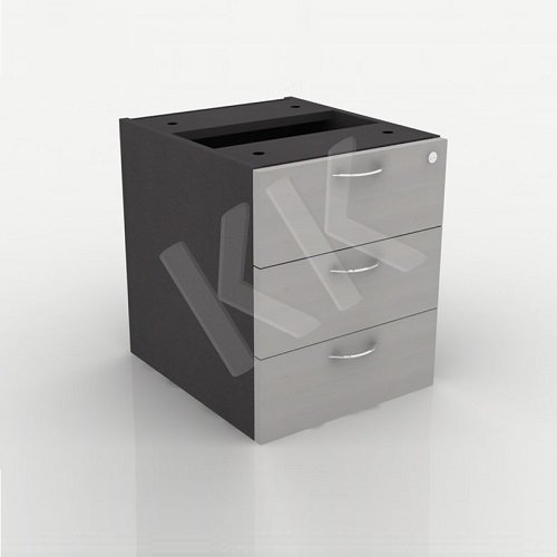 Light Grey & Dark Grey Office 3 Drawer Hanging Pedestal 