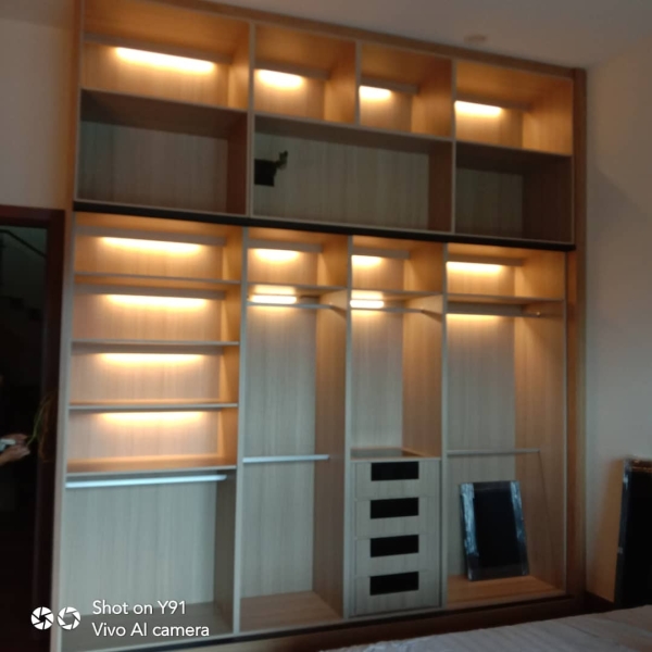 BUILT-IN WARDROBE  Aluminium Sliding Anti-Jump Wardrobe Malaysia, Selangor, Kuala Lumpur (KL), Seri Kembangan Supplier, Suppliers, Supply, Supplies | Seven Interior Design Sdn Bhd