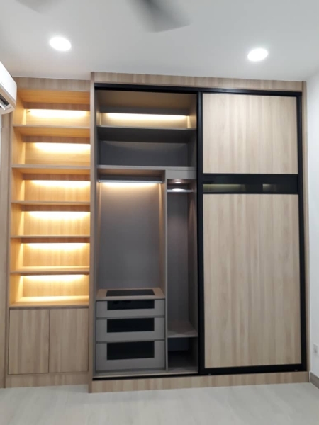 BUILT-IN WARDROBE  Aluminium Sliding Anti-Jump Wardrobe Malaysia, Selangor, Kuala Lumpur (KL), Seri Kembangan Supplier, Suppliers, Supply, Supplies | Seven Interior Design Sdn Bhd