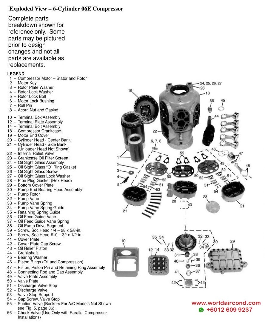 06EA CARRIER CARLYLE COMPRESSOR PARTS LIST PARTS & ACCESSORIES Malaysia  Supplier, Suppliers, Supply, Supplies | World