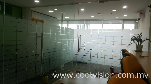 Frosted Film With Die-Cut Design Frosted Film @ Kepong Frosted Film Shah Alam, Selangor, Malaysia. Installation, Supplies, Supplier, Supply | Cool Vision Solar Film Specialist