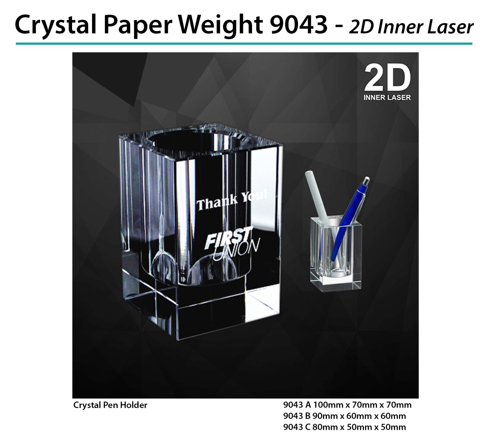 Crystal Paper Weight 9043