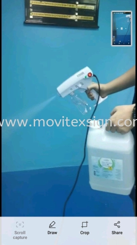 Coronavirus spray gun to virus in office and factory