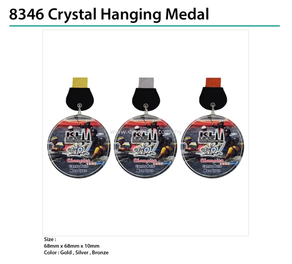 Crystal Hanging Medal 8346 Ready Made Hanging Medal Award Johor Bahru (JB), Malaysia Supplier, Wholesaler, Importer, Supply | DINO WORK SDN BHD