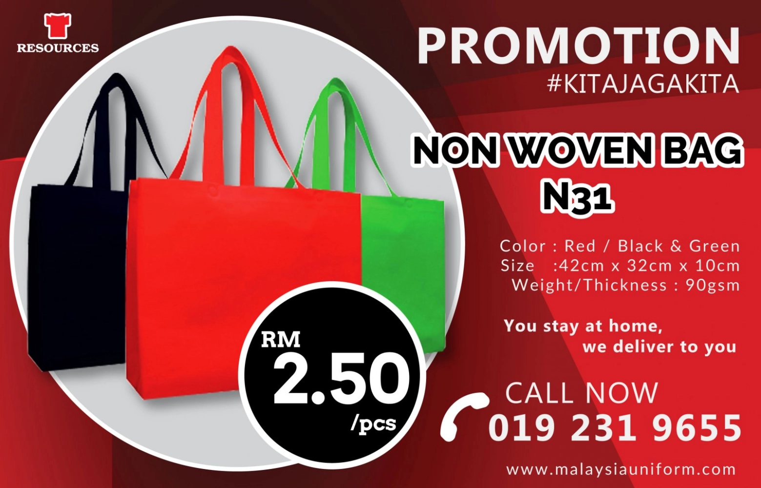 Non Woven Bag N31 Promo!! #kitajagakita