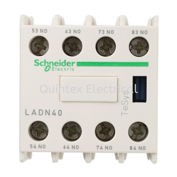 Front Mount Auxiliary Contact Block with Screw Terminal, 4NO Schneider Electric Automation & Control Gear Selangor, Malaysia, Kuala Lumpur (KL), Shah Alam Supplier, Suppliers, Supply, Supplies | Quintex Electrical Engineering & Trading