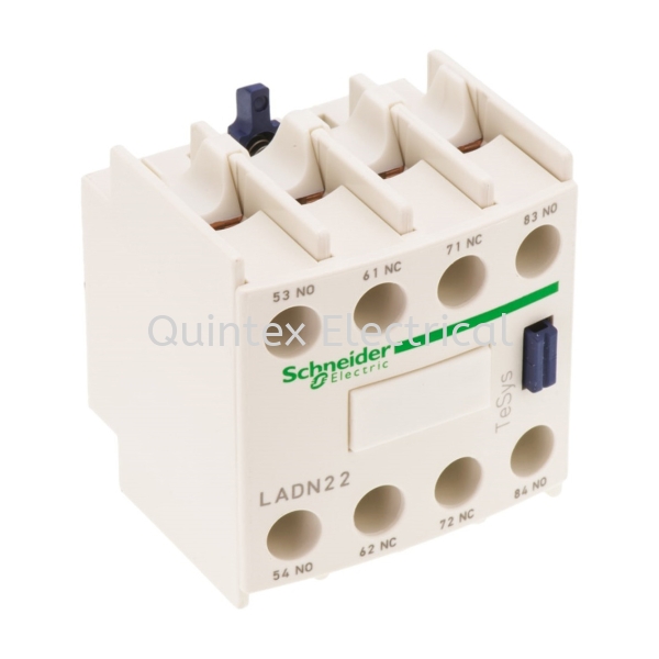 Front Mount Auxiliary Contact Block with Screw Terminal, 2NO/2NC, 10 A, 600 V AC Schneider Electric Automation & Control Gear Selangor, Malaysia, Kuala Lumpur (KL), Shah Alam Supplier, Suppliers, Supply, Supplies | Quintex Electrical Engineering & Trading