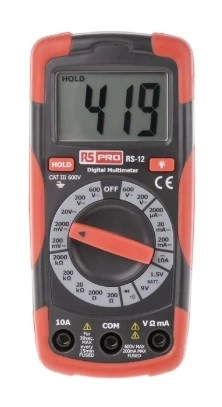 123-1939 - RS PRO RS12 Handheld Digital Multimeter 600V ac 10A dc 600V dc