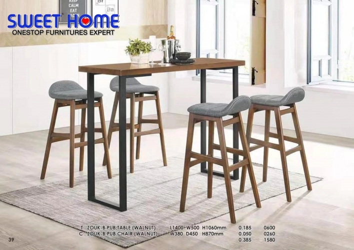 Classic Wooden Bar Stool and Table Set