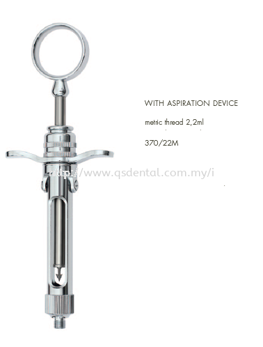 370/22M Metric Thread 2.2ml With Aspiration Device Cartridge Syringe  Cartridge Syringe Surgery Otto Leibinger GmbH Selangor, Malaysia, Kuala Lumpur (KL), Banting Supplier, Suppliers, Supply, Supplies | QS Dental Supply Sdn Bhd