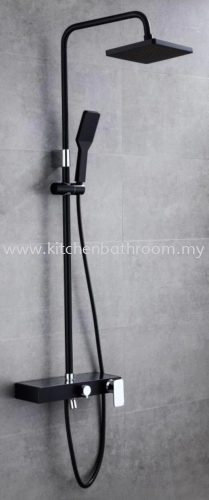 RAIN SHOWER POST 3 WAY - BLACK