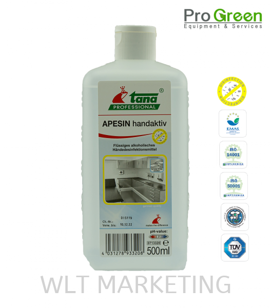 Hand Sanitizer (Germany) - Apesin Handactive F 500ml Green Chemical (Eco-Friendly) Chemical Johor Bahru (JB), Malaysia, Taman Ekoperniagaan Supplier, Suppliers, Supply, Supplies | WLT Marketing Sdn Bhd