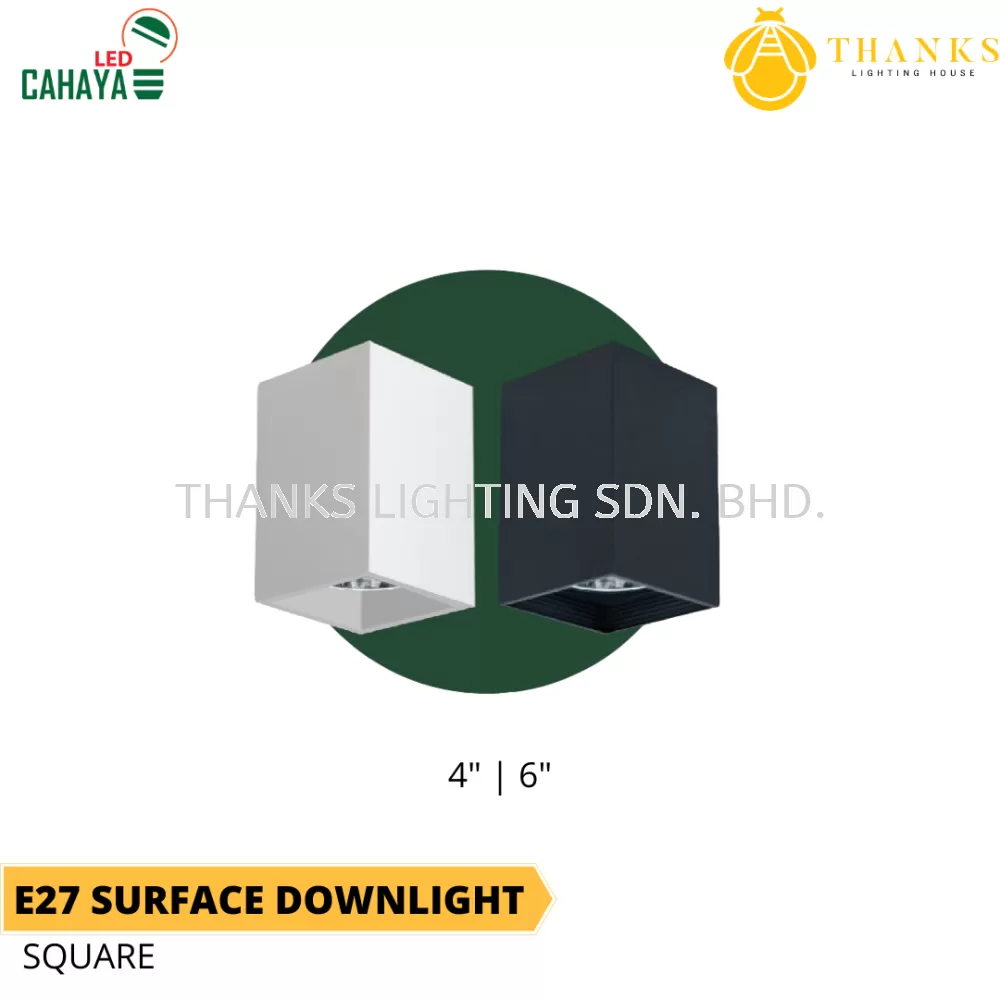 4" 6" E27 Surface Downlight (Square)