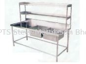 S/S DOUBLE SINK WITH OVERSHELF