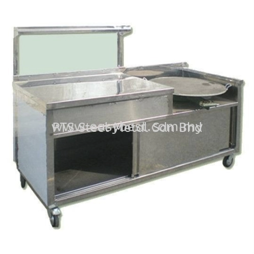 Roti Canai Counter with with Glass Showcase + Hot Plate + Burner