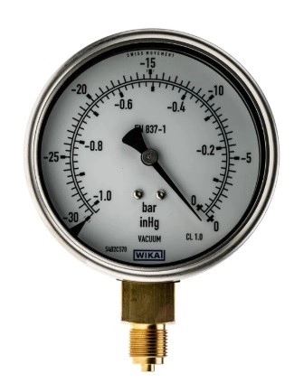 188-986 - RS PRO Vacuum Gauge, Maximum Pressure Measurement 0bar, Gauge Outside Diameter 100mm, Conn