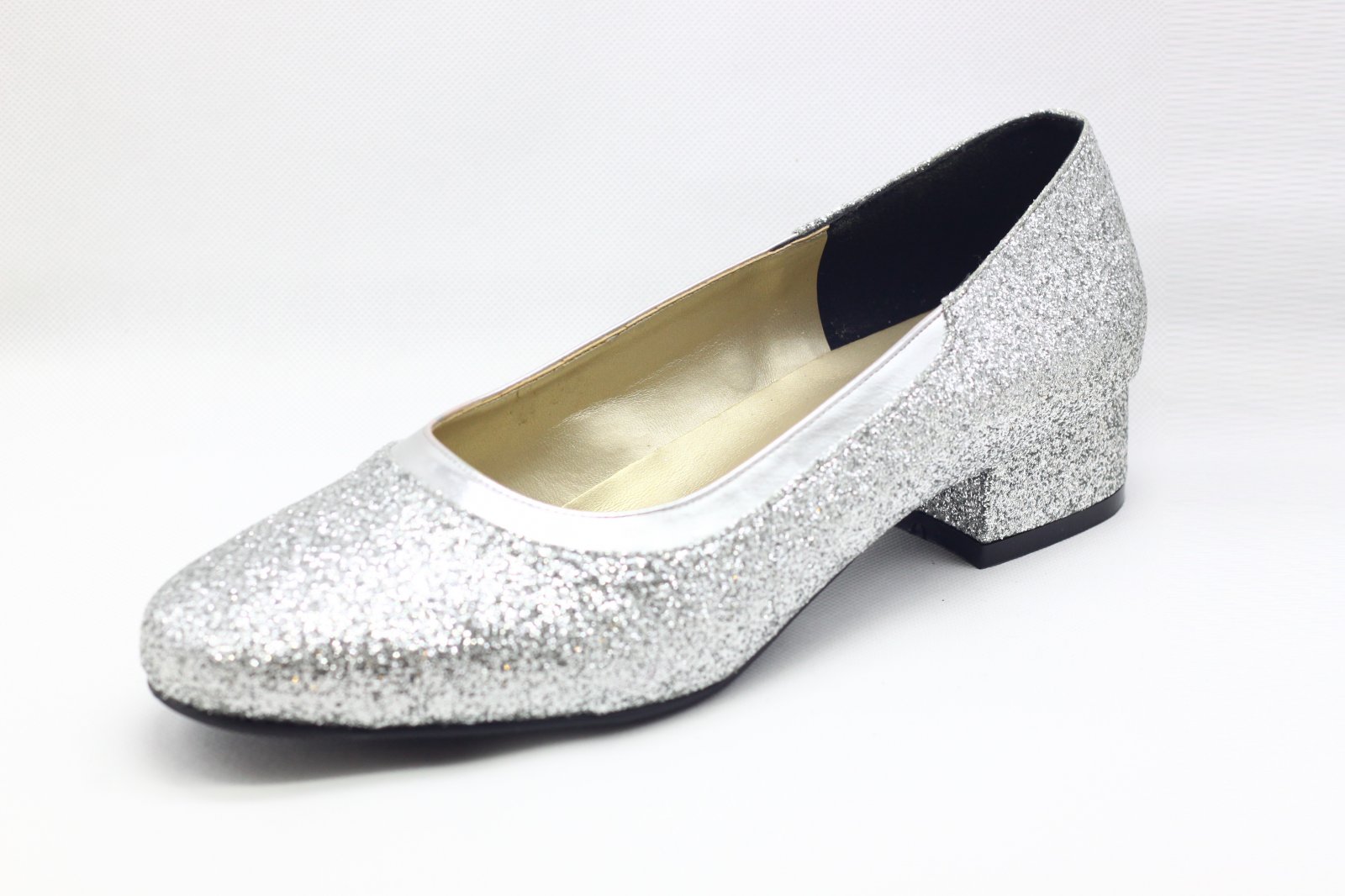 silver dress shoes 1 inch heels