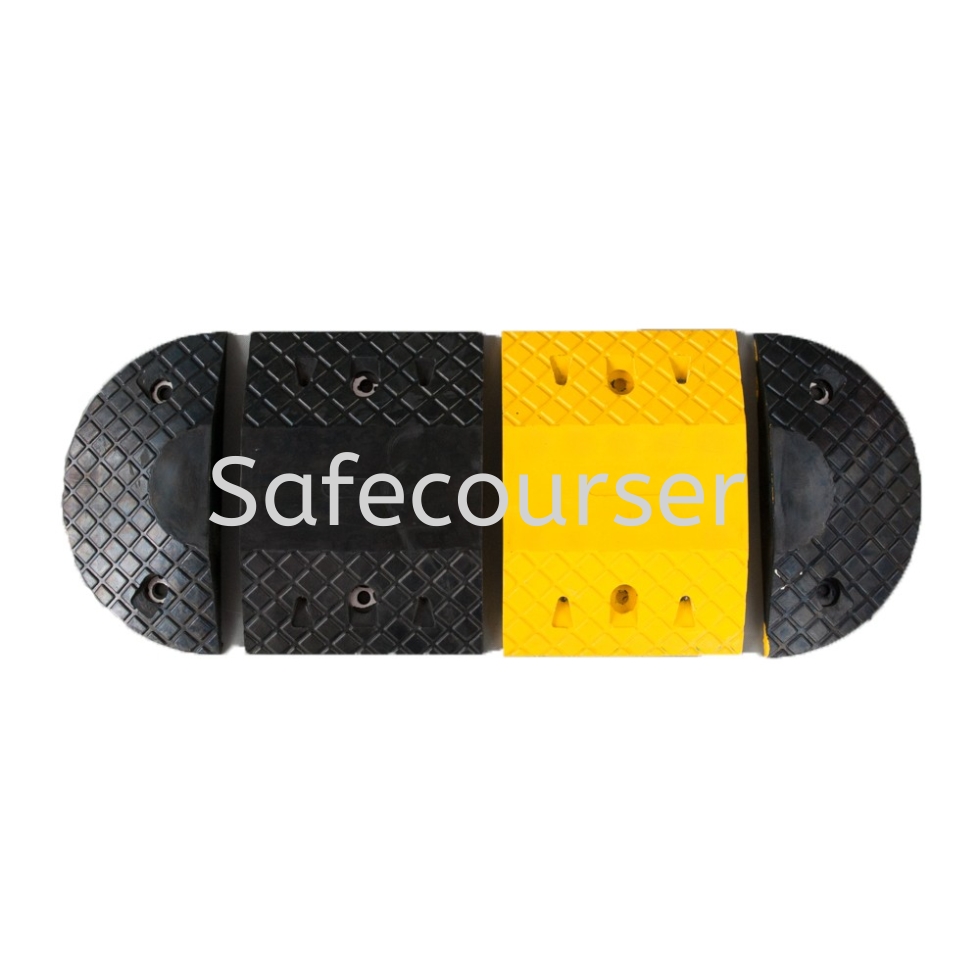 SC-SH16 220*400*70mm Yellow Black Speed Humps Road Bump End Caps For Roadway Saftey