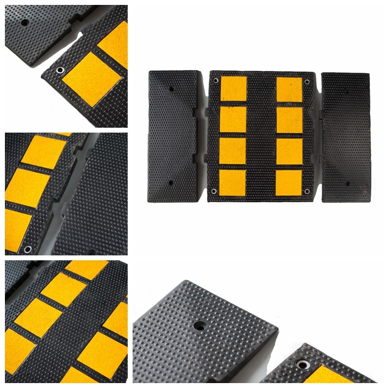 SC-SH22 470*600*30mm Cushion Rubber Road Humps For Roadway Safety