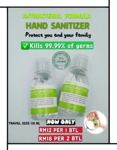 D'TOX PLUS HAND SANITIZER 115ML D'TOX DISINFECTANT Malaysia, Melaka, Bachang Supplier, Suppliers, Supply, Supplies | Cheng Xiong Hair Saloon Supplier