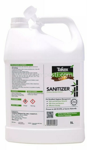 Takex Clean Extra - 5 Litre (Natural Ethanol 70%-80%) Sanitizer/ Disinfectant Selangor, Malaysia, Kuala Lumpur (KL), Puchong Supplier, Suppliers, Supply, Supplies | COMPESTI SDN BHD